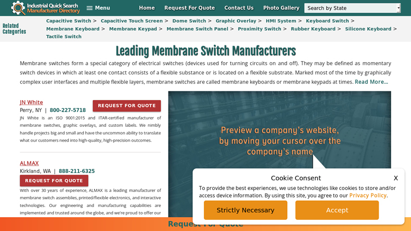Membrane Switch Manufacturers