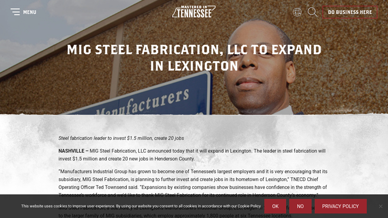 MIG Steel Fabrication, LLC to Expand in Lexington