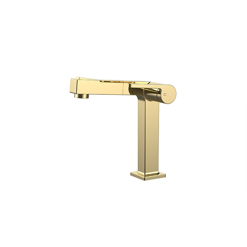 Modern Basin Faucet Single Handle Sanitary Ware Brushed Gold ...