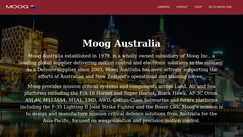 Moog Australia Homepage