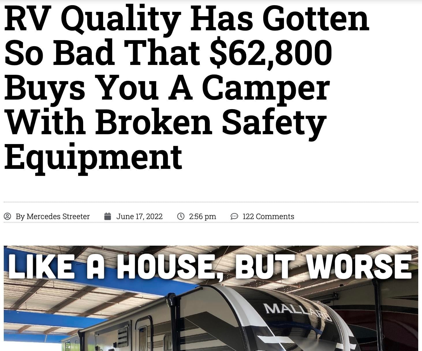 Motorhome To Avoid industry insight