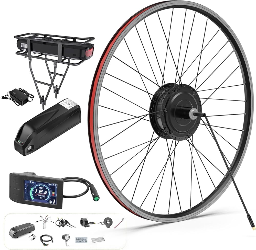 Motors, batteries and electrical components for bicycles.
