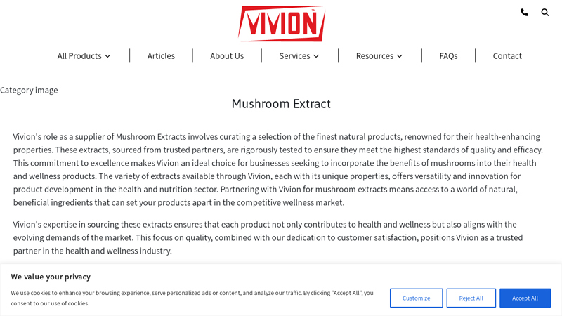 Mushroom Extracts Supplier