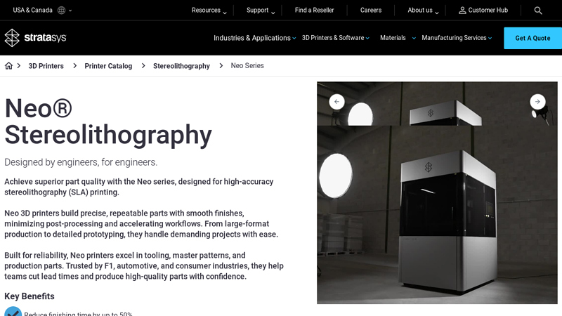 Neo® Stereolithography 3D Printers