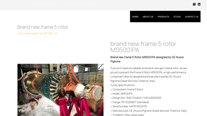 New Frame 5 Rotor MS5001PA