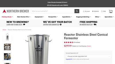 Reactor Stainless Steel Conical Fermenter - Northern Brewer