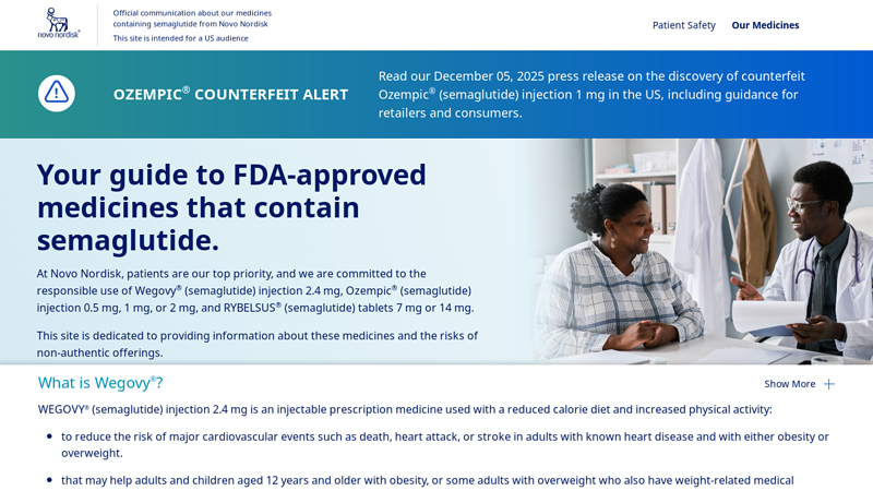 Novo Nordisk medicines containing semaglutide