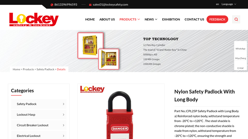 Nylon Safety Padlock With Long Body