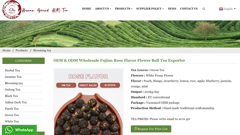 OEM & ODM Wholesale Fujian Rose Flavor Flower Ball Tea Exporter