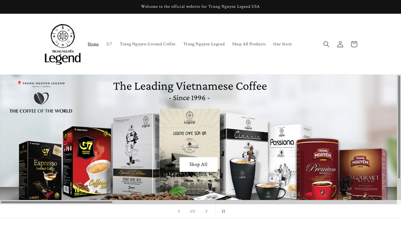 Official Trung Nguyen Legend USA Website
