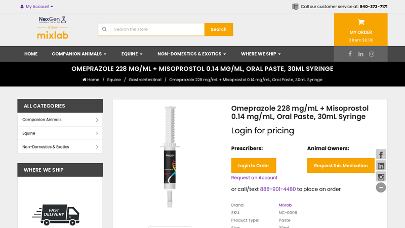 Omeprazole 228 Mg/Ml / Misoprostol 0.14 Mg/Ml Paste