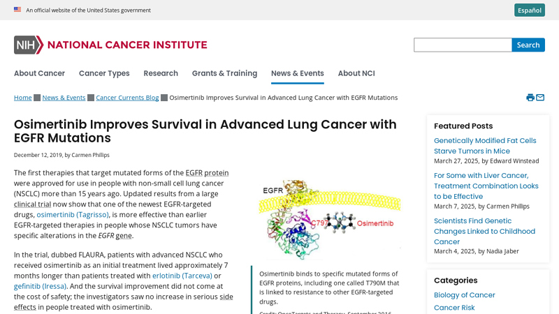 Osimertinib in Advanced Lung Cancer with EGFR Mutations