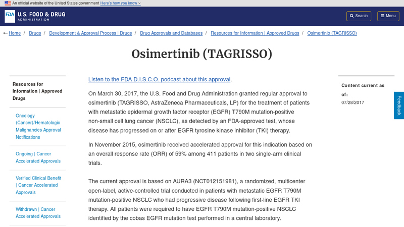 Osimertinib (TAGRISSO)