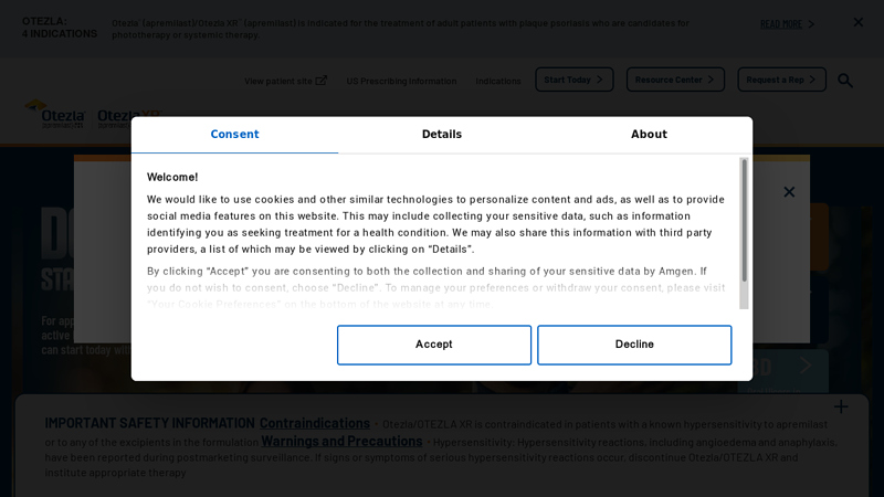 Otezla® (apremilast) Healthcare Professional (HCP) Website