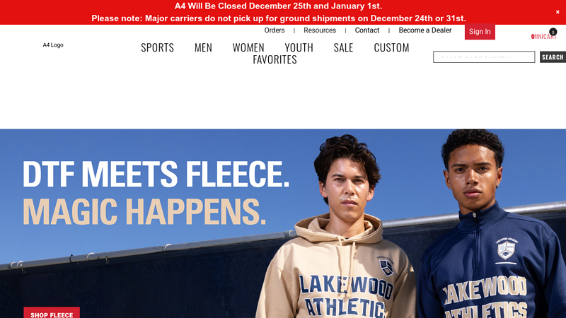 Page A4 Apparel
