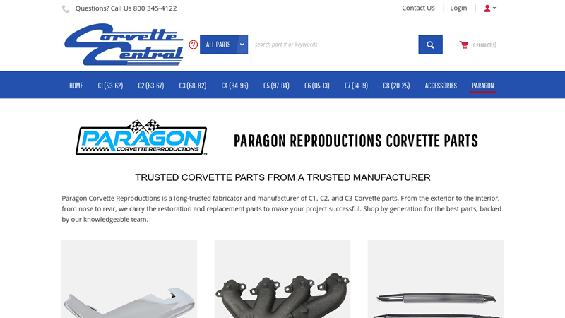 Paragon Reproductions Corvette Parts