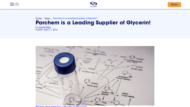 Parchem is a Leading Supplier of Glycerin!