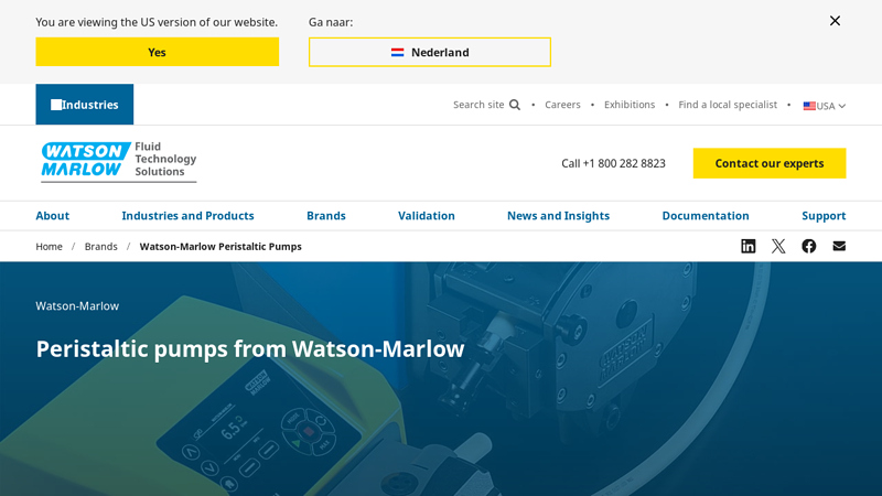 Peristaltic pumps manufacturing by Watson-Marlow