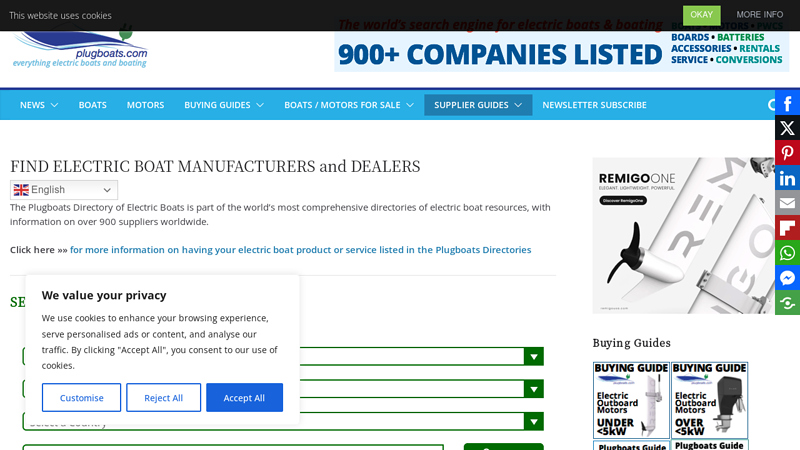 Plugboats Directory of Electric Boats
