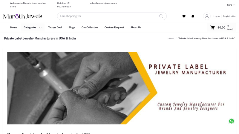Private Label Jewelry Manufacturers in USA & India