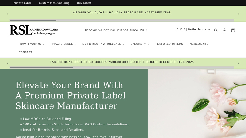 Private Label Skincare Manufacturer