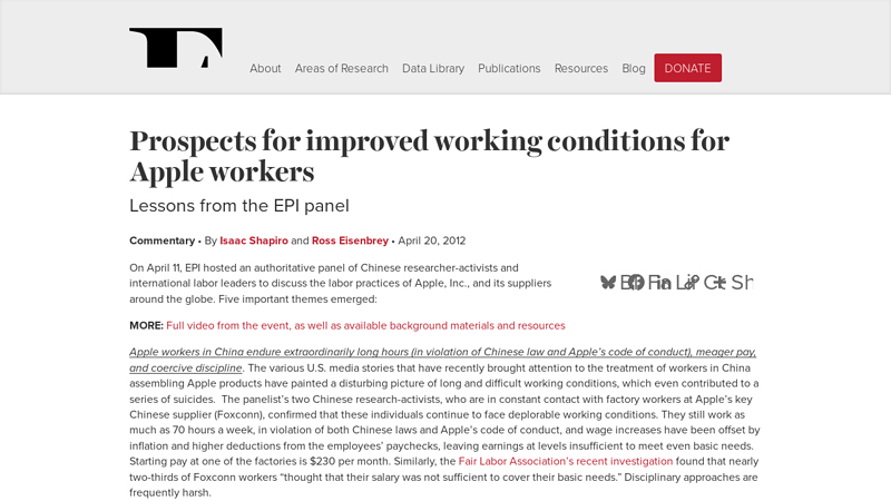 Prospects for improved working conditions for Apple workers