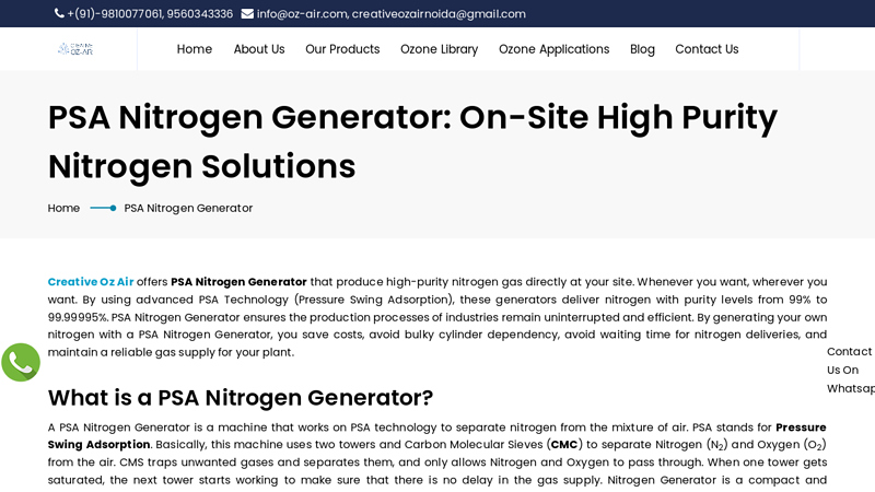 PSA Nitrogen Generator