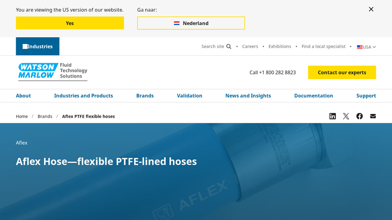PTFE-lined hoses by Aflex Hoses