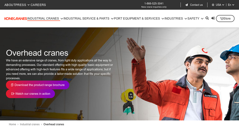 Reliable overhead cranes for safe, efficient lifting