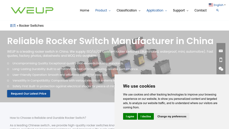 Reliable Rocker Switch Manufacturer in China