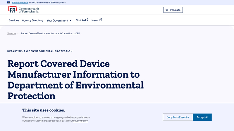 Report Covered Device Manufacturer Information to Department of ...