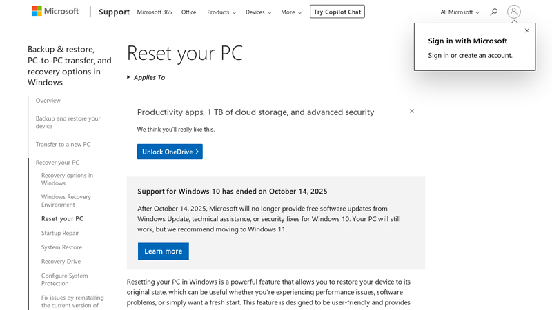 Reset your PC