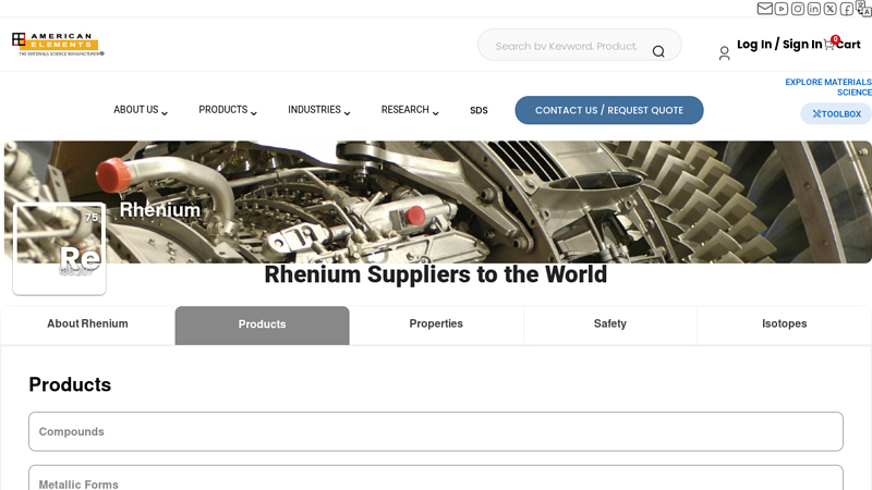 Rhenium Suppliers