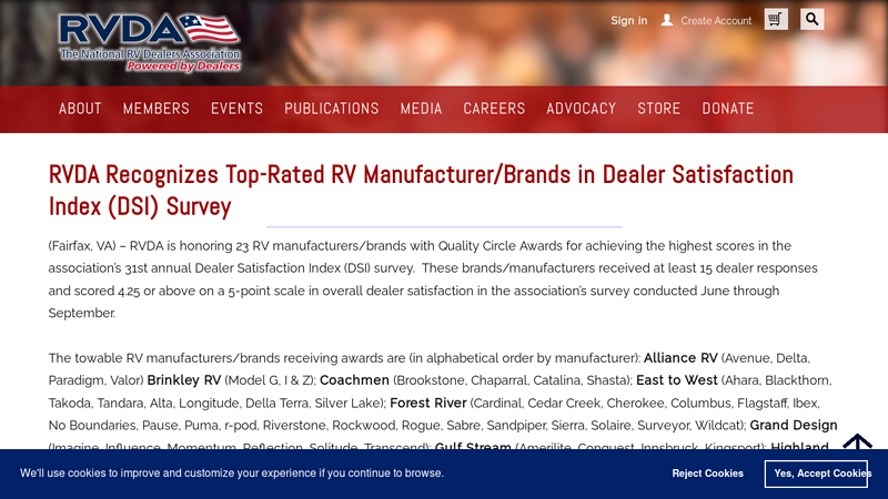 RVDA Recognizes Top