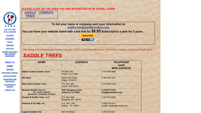 SADDLE TREES