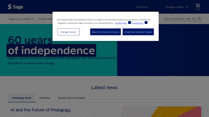 Sage - a global academic publisher of educational resources