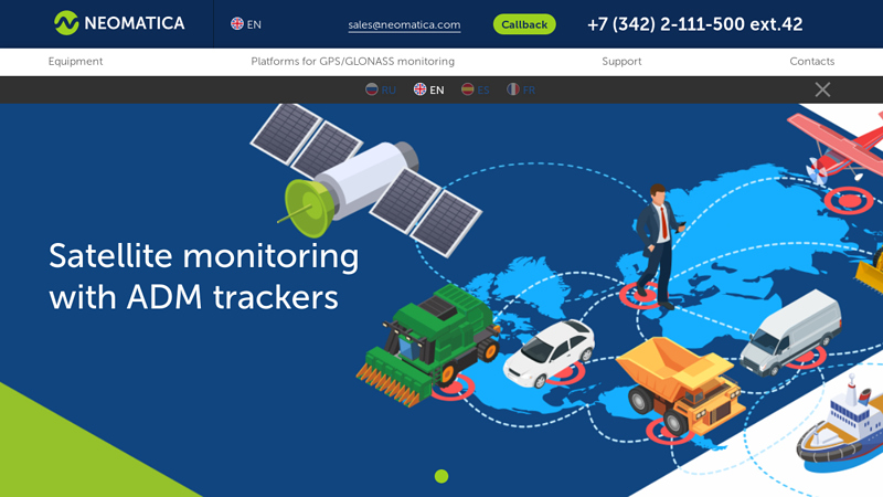 Satellite monitoring with ADM trackers