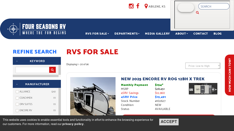 Search Four Seasons RV Inventory