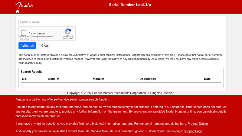 Serial Number Lookup