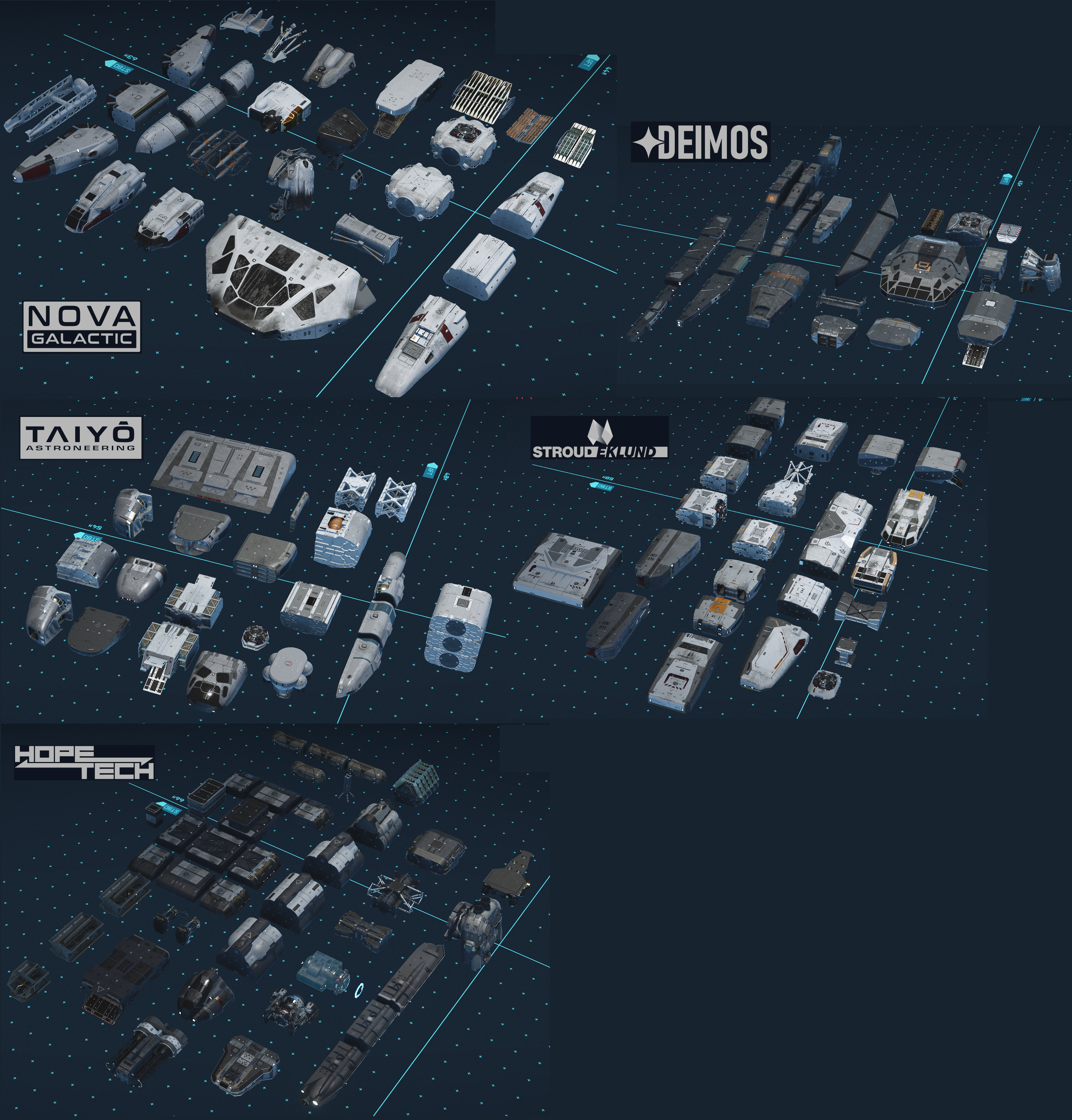 Ship Manufacturers & Shipyard locations for unique ship parts