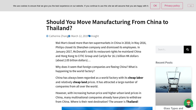 Should You Move Manufacturing From China to Thailand?