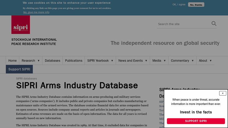 SIPRI Arms Industry Database