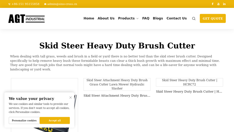 Skid Steer Heavy Duty Brush Cutter