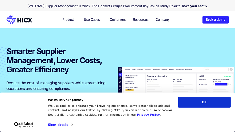 Smarter Supplier Management, Lower Costs, Greater Efficiency