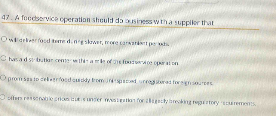 Sourcing A Food-Service Operation Should Do Business With A Supplier That from China: The Ultimate Guide