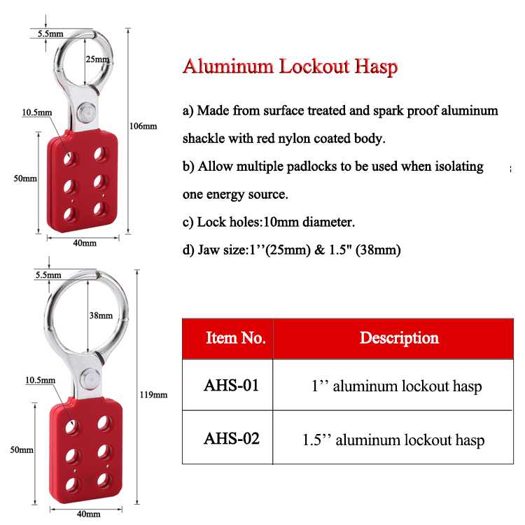 aluminum lockout hasp supplier