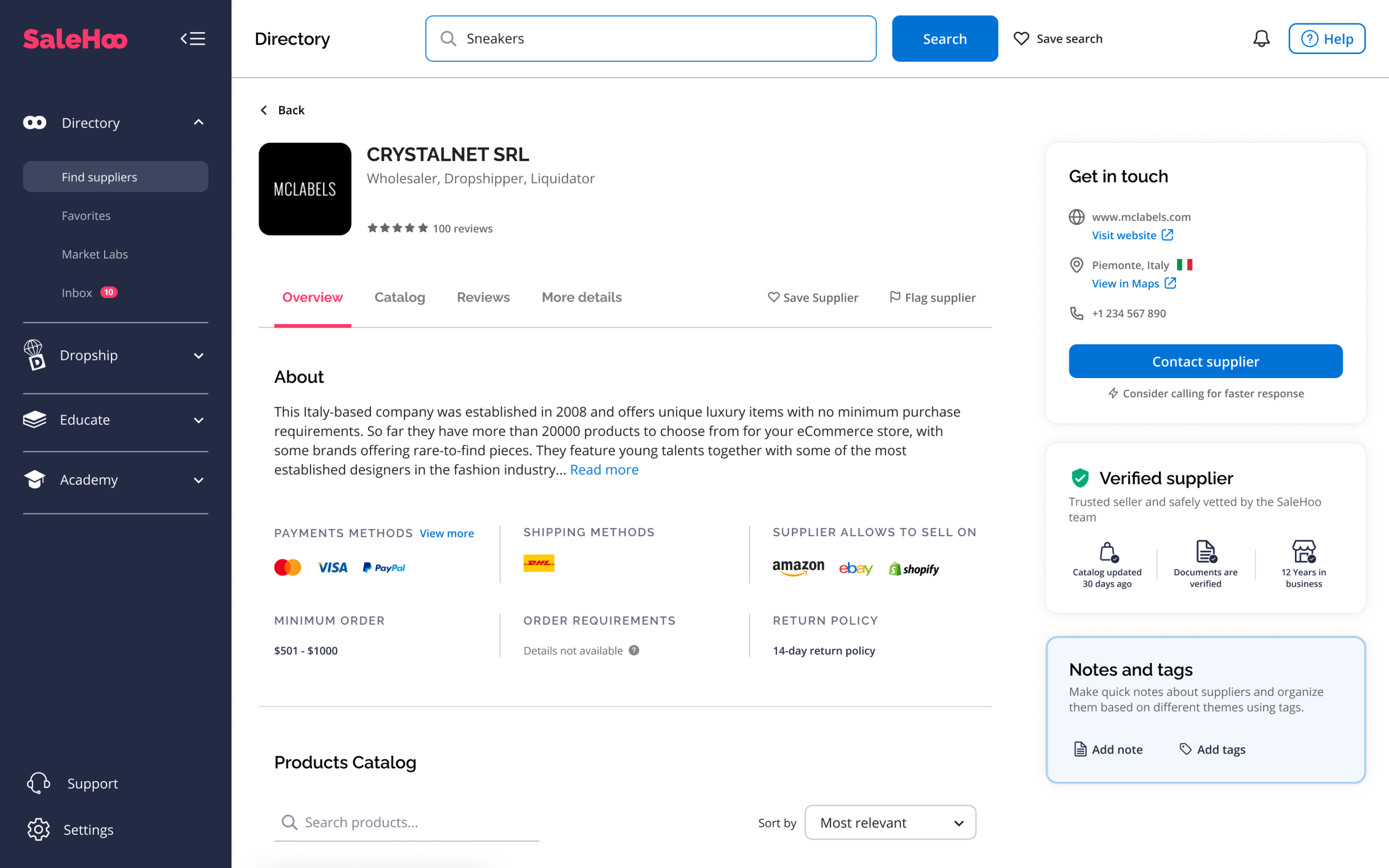 online supplier directories