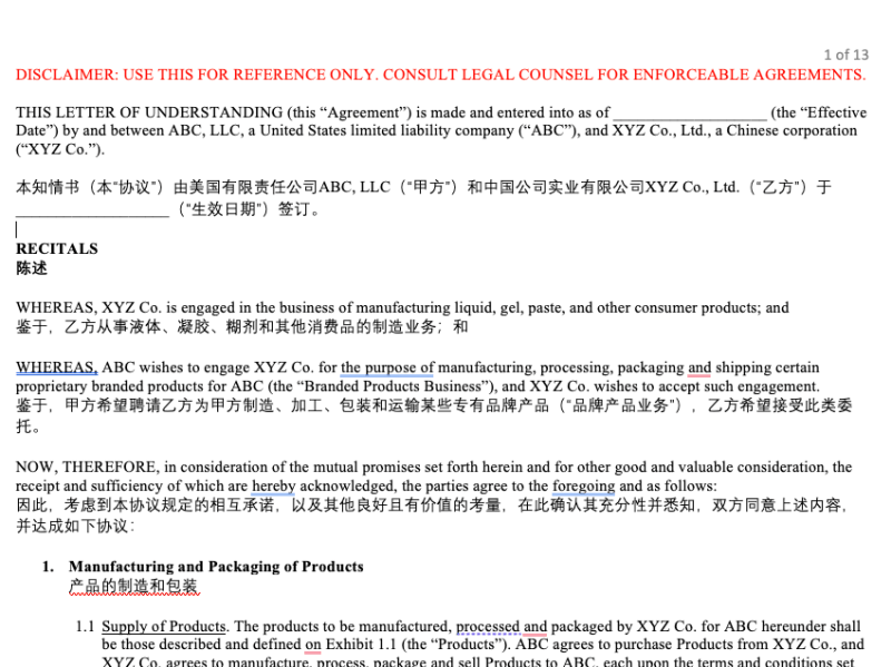 supplier contracts