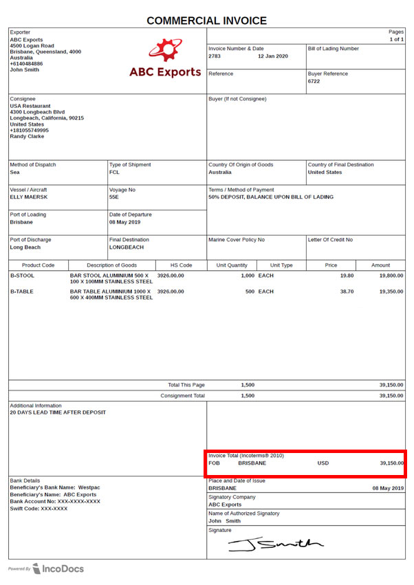 supplier invoice