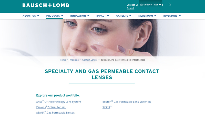 Specialty and Gas Permeable Contact Lenses
